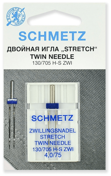 Иглы Schmetz стрейч двойные 130/705 H-S ZWI 4,0/75, 1 шт в Ишиме